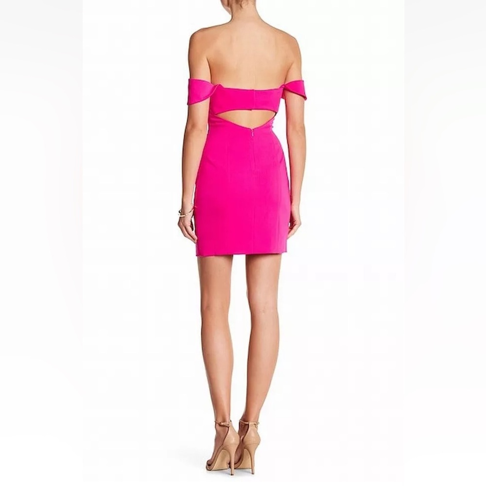 Jay Godfrey Hot Pink Off-Shoulder Dress